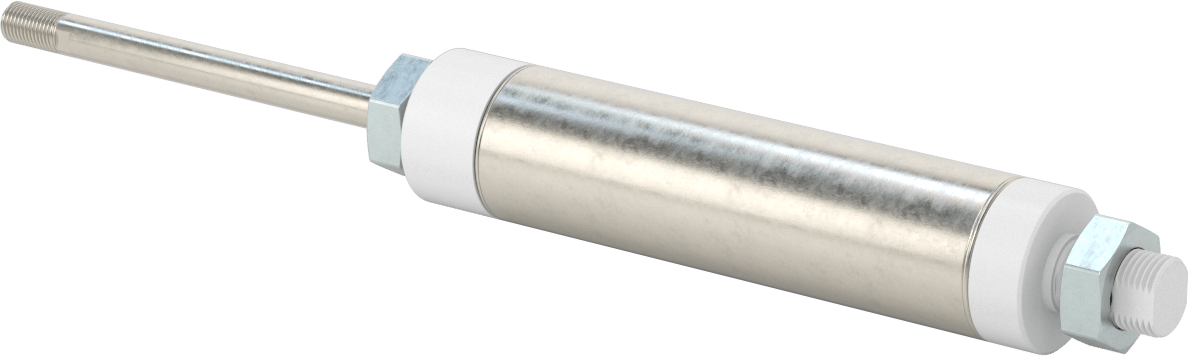 Yıkanabilir Yuvarlak Gövde Hava Silindiri, Sensör Hazır, 1-1/2" Delik Çapı, 4" Strok Uzunluğu