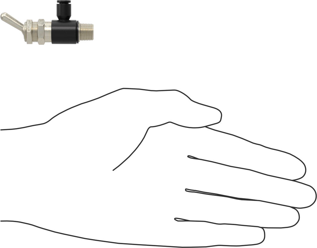 Hava Yön Kontrol Vanası, 1/8 NPT Erkek x 5/32" Push-to-Connect Dişi