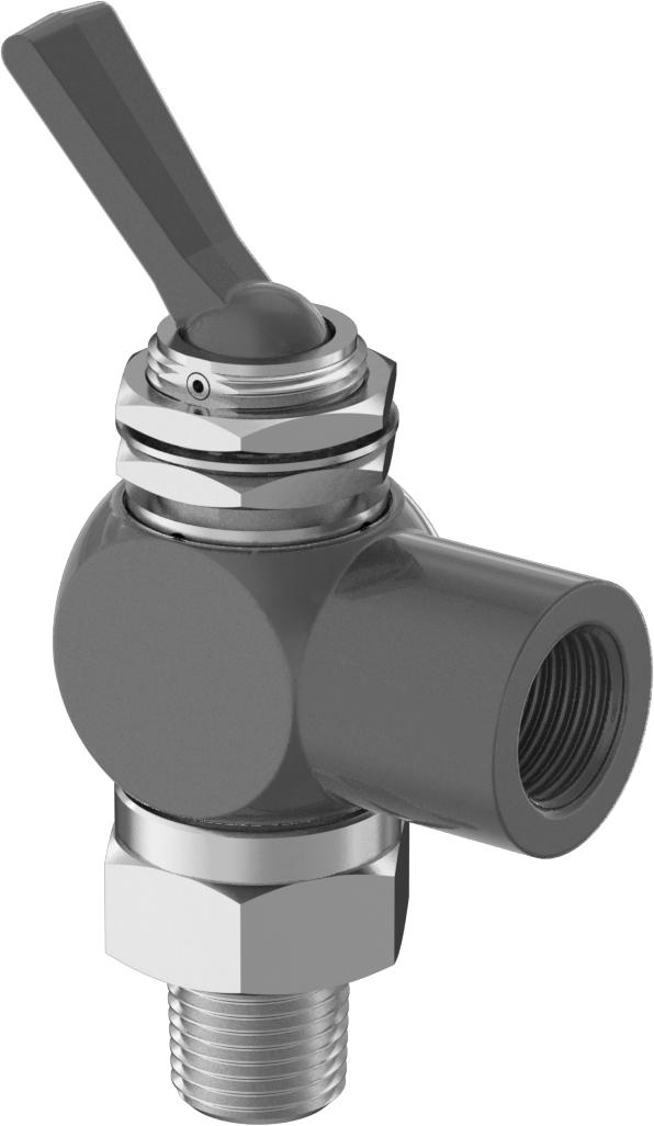 Hava Yön Kontrol Vanası, El ile Geri Dönüşlü, 1/8 NPT Erkek x 1/8 NPT Dişi