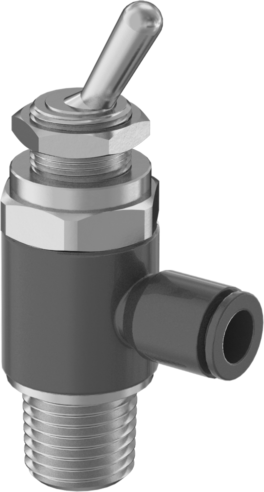 Hava Yön Kontrol Vanası, 1/4 NPT Erkek x 1/4" Push-to-Connect Dişi