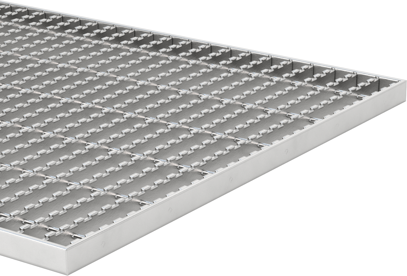 Alüminyum Çubuk Izgara, Tırtıklı, 4 Fit Genişlik, 1“ Yükseklik x 3/16” Genişlik Yatak Çubuğu