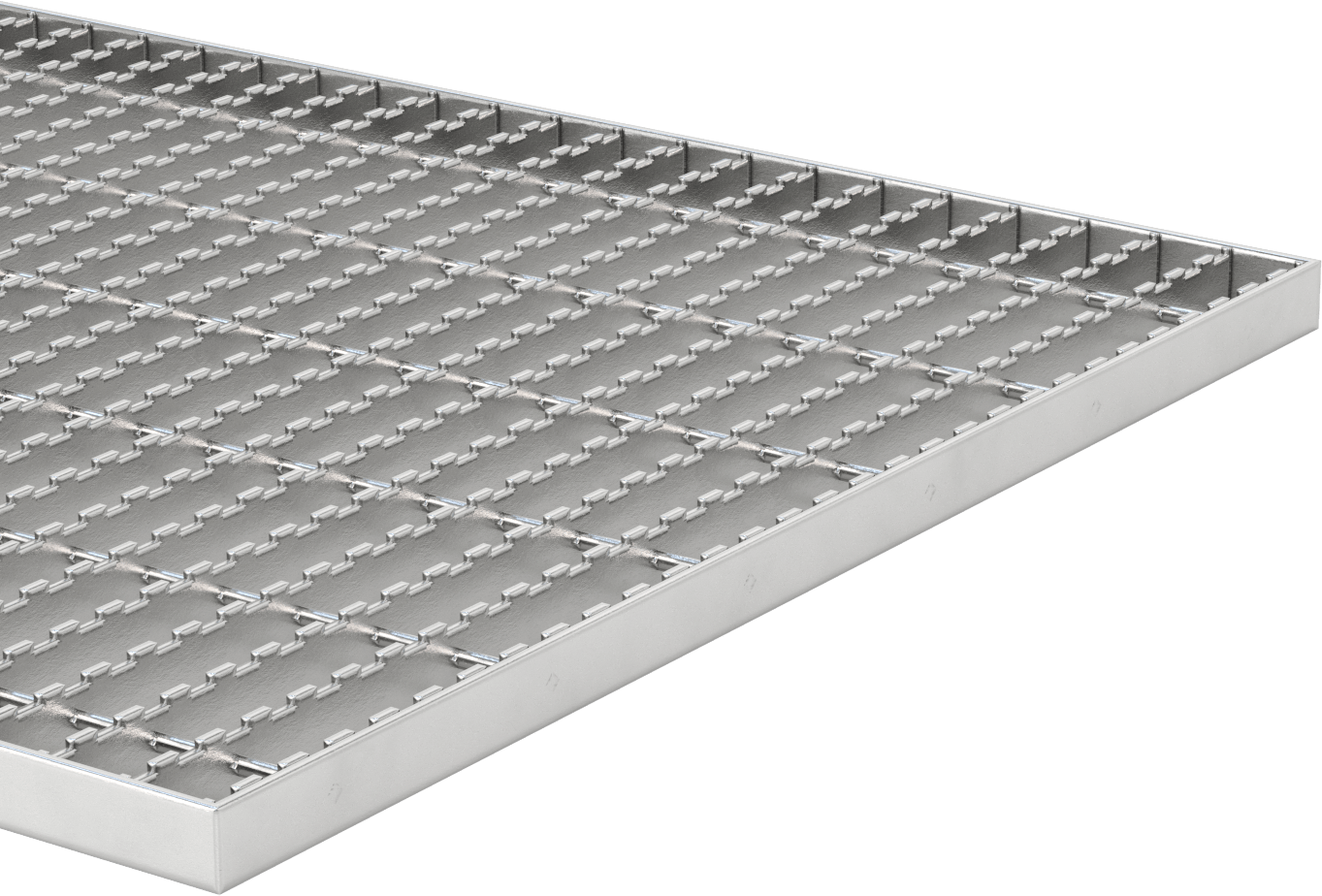 Alüminyum Çubuk Izgara, Tırtıklı, 4 Fit Genişlik, 1“ Yüksek x 1/8” Genişlikli Yatak Çubuğu