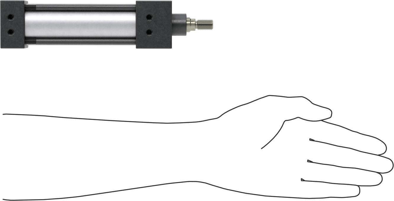 Yastıklı NFPA Bağlantı Çubuğu Hava Silindiri, Sensör Hazır, 1-1/2" Delik Çapı, 3-1/2" Strok Uzunluğu