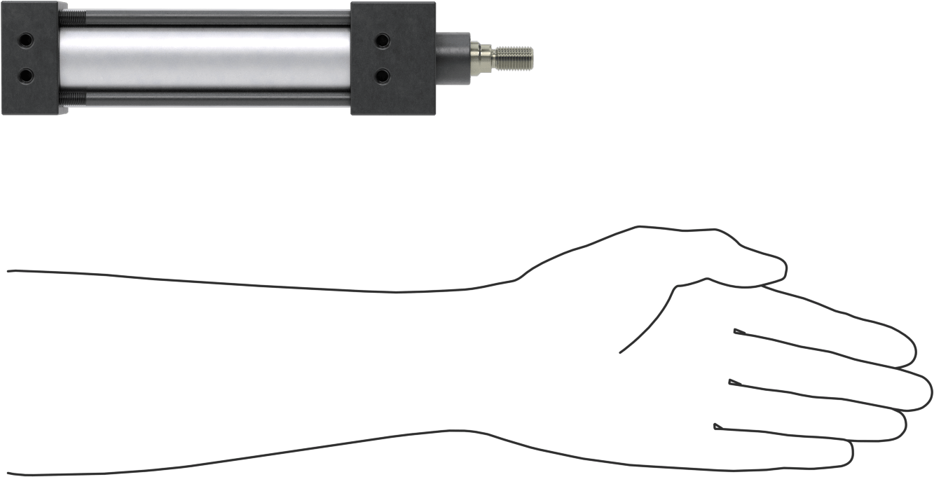 Yastıklı NFPA Bağlantı Çubuğu Hava Silindiri, Sensör Hazır, 1-1/2" Delik Çapı, 4" Strok Uzunluğu