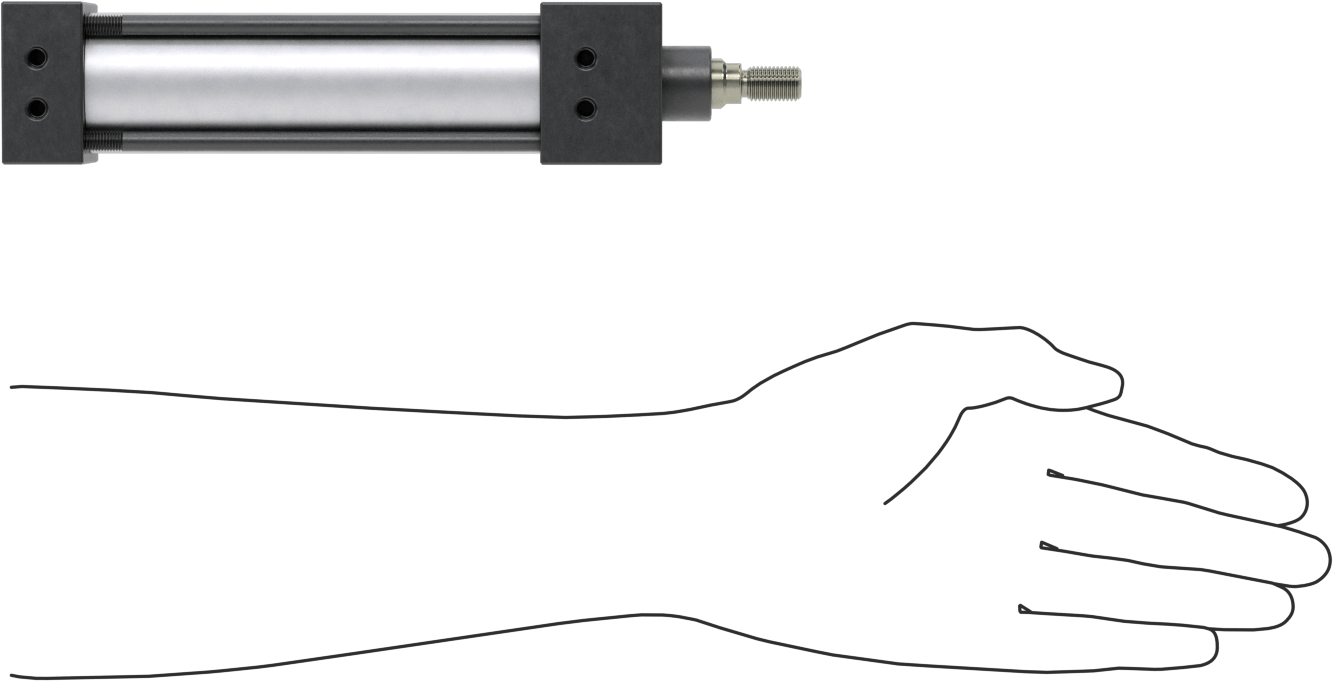 Yastıklı NFPA Bağlantı Çubuğu Hava Silindiri, Sensör Hazır, 1-1/2" Delik Çapı, 4-1/2" Strok Uzunluğu