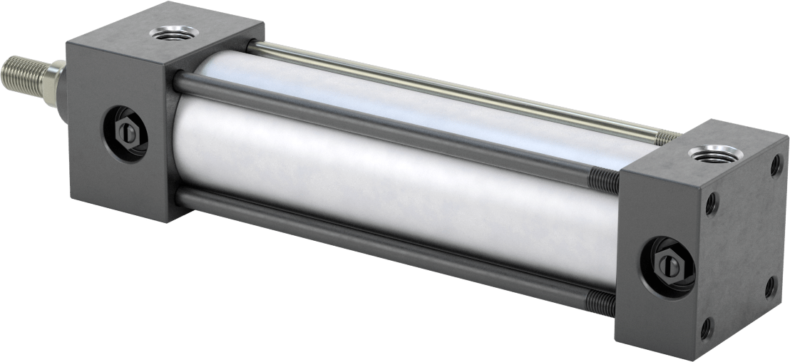 Yastıklı NFPA Bağlantı Çubuğu Hava Silindiri, Sensör Hazır, 1-1/2" Delik Çapı, 5" Strok Uzunluğu