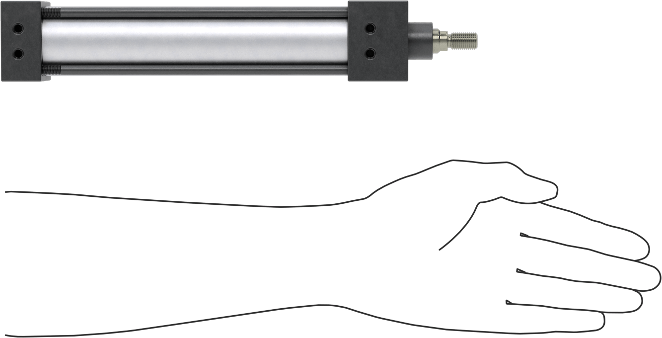 Yastıklı NFPA Bağlantı Çubuğu Hava Silindiri, Sensör Hazır, 1-1/2" Delik Çapı, 6-1/2" Strok Uzunluğu