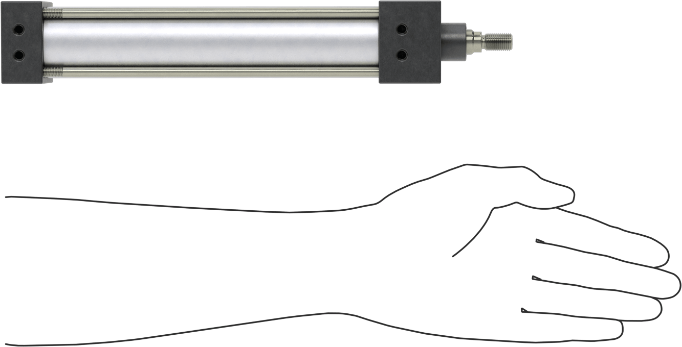 Yastıklı NFPA Bağlantı Çubuğu Hava Silindiri, Sensör Hazır, 1-1/2" Delik Çapı, 7" Strok Uzunluğu