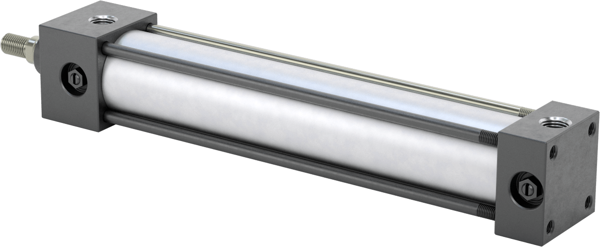 Yastıklı NFPA Bağlantı Çubuğu Hava Silindiri, Sensör Hazır, 1-1/2" Delik Çapı, 8" Strok Uzunluğu