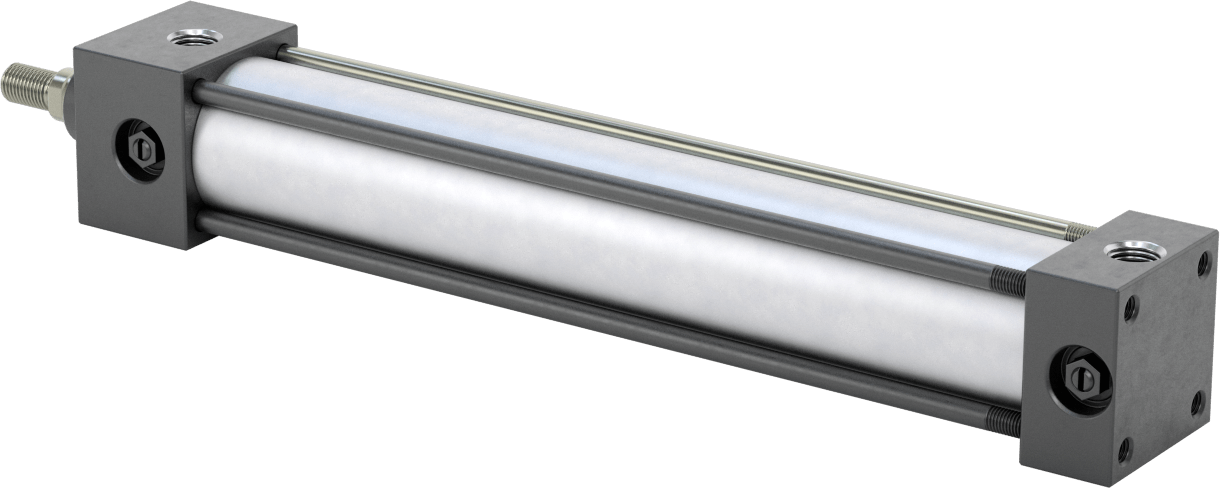 Yastıklı NFPA Bağlantı Çubuğu Hava Silindiri, Sensör Hazır, 1-1/2" Delik Çapı, 9" Strok Uzunluğu