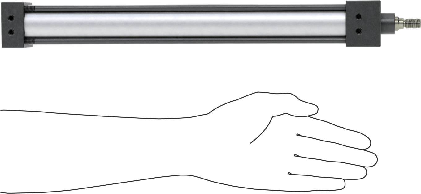 Yastıklı NFPA Bağlantı Çubuğu Hava Silindiri, Sensör Hazır, 1-1/2" Delik Çapı, 13" Strok Uzunluğu