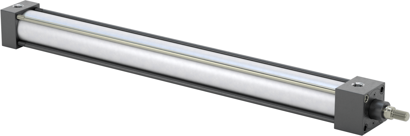 Yastıklı NFPA Bağlantı Çubuğu Hava Silindiri, Sensör Hazır, 1-1/2" Delik Çapı, 18" Strok Uzunluğu