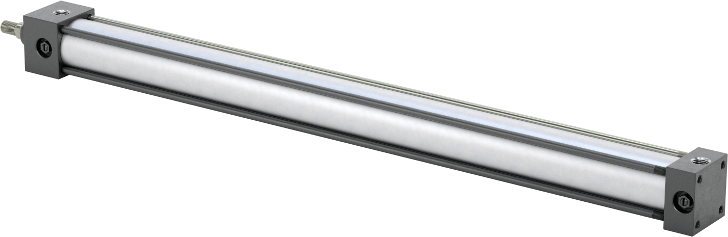 Yastıklı NFPA Bağlantı Çubuğu Hava Silindiri, Sensör Hazır, 1-1/2" Delik Çapı, 22" Strok Uzunluğu
