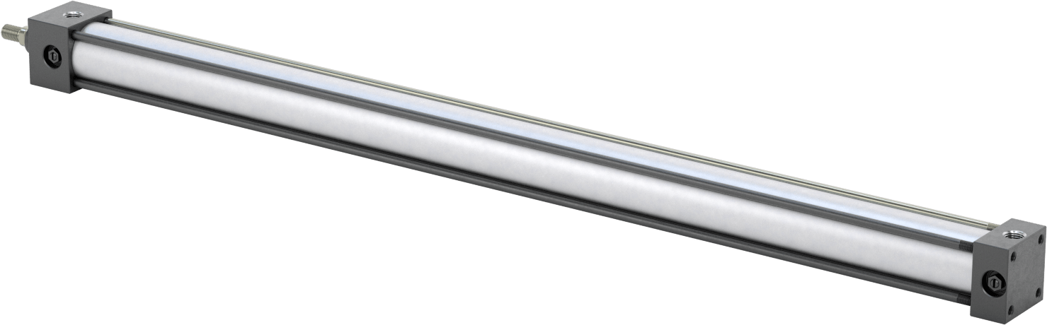 Yastıklı NFPA Bağlantı Çubuğu Hava Silindiri, Sensör Hazır, 1-1/2" Delik Çapı, 28" Strok Uzunluğu