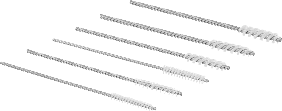 Saplı Boru Fırça Setleri, Naylon Kıllar, 4,0 ila 6,5 mm Fırça Çapı, 6 Parça