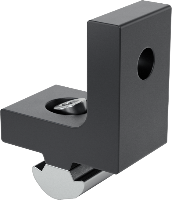 Ağır Hizmet Tipi Kilitli Yivli Bağlantı Parçası, 40 mm Yüksek Ray için Köşe Montaj Braketi, 1-1/2" Uzunluk