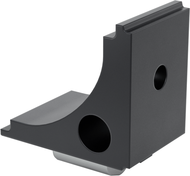 Ağır Hizmet Tipi Kilitli Yivli Bağlantı Parçası, 40 mm Yüksek Ray için Açık Köşebent Montaj Braketi, 1" Uzunluk