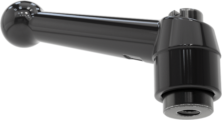 Çinko Ayarlanabilir Tutamak, 1/4"-20 Dişli Delikli, 1-13/16" Çıkıntı, Siyah