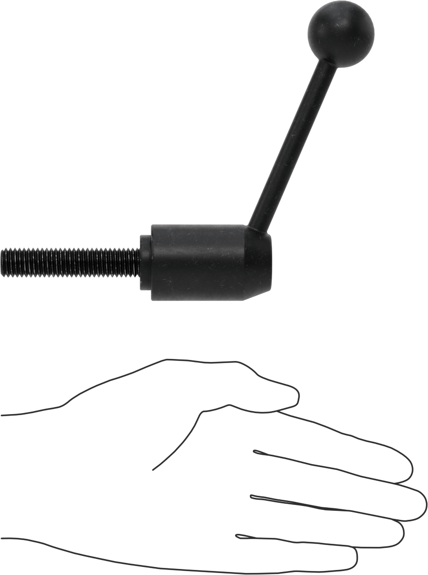 Çelik Ayarlanabilir Tutamak, 1/2“-13 Dişli 2-3/8” Uzunlukta Saplamalı, 4" Çıkıntı