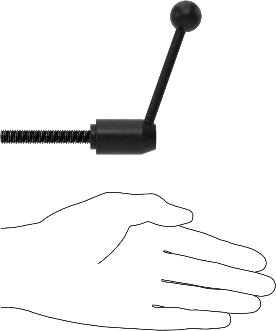 Çelik Ayarlanabilir Tutamak, 3/8“-16 Dişli 2-3/8” Uzunlukta Saplama, 2-15/16" Çıkıntı