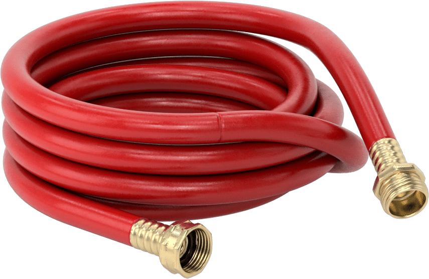 Sıcak Su için Bahçe Hortumu, Pirinç GHT Bağlantı Elemanları ile, 3/8" ID, 11/16" OD, 10 Fit Uzunluk