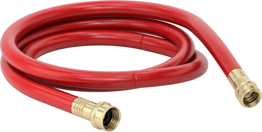 Sıcak Su için Bahçe Hortumu, Pirinç GHT Bağlantı Elemanları ile, 1/2" ID, 13/16" OD, 5 Fit Uzunluk