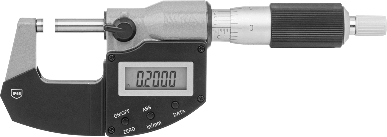 Soğutma Sıvısına Dayanıklı Elektronik Dış Mikrometre, 0“ ila 1” ve 0 mm ila 25 mm Ölçüm Aralığı