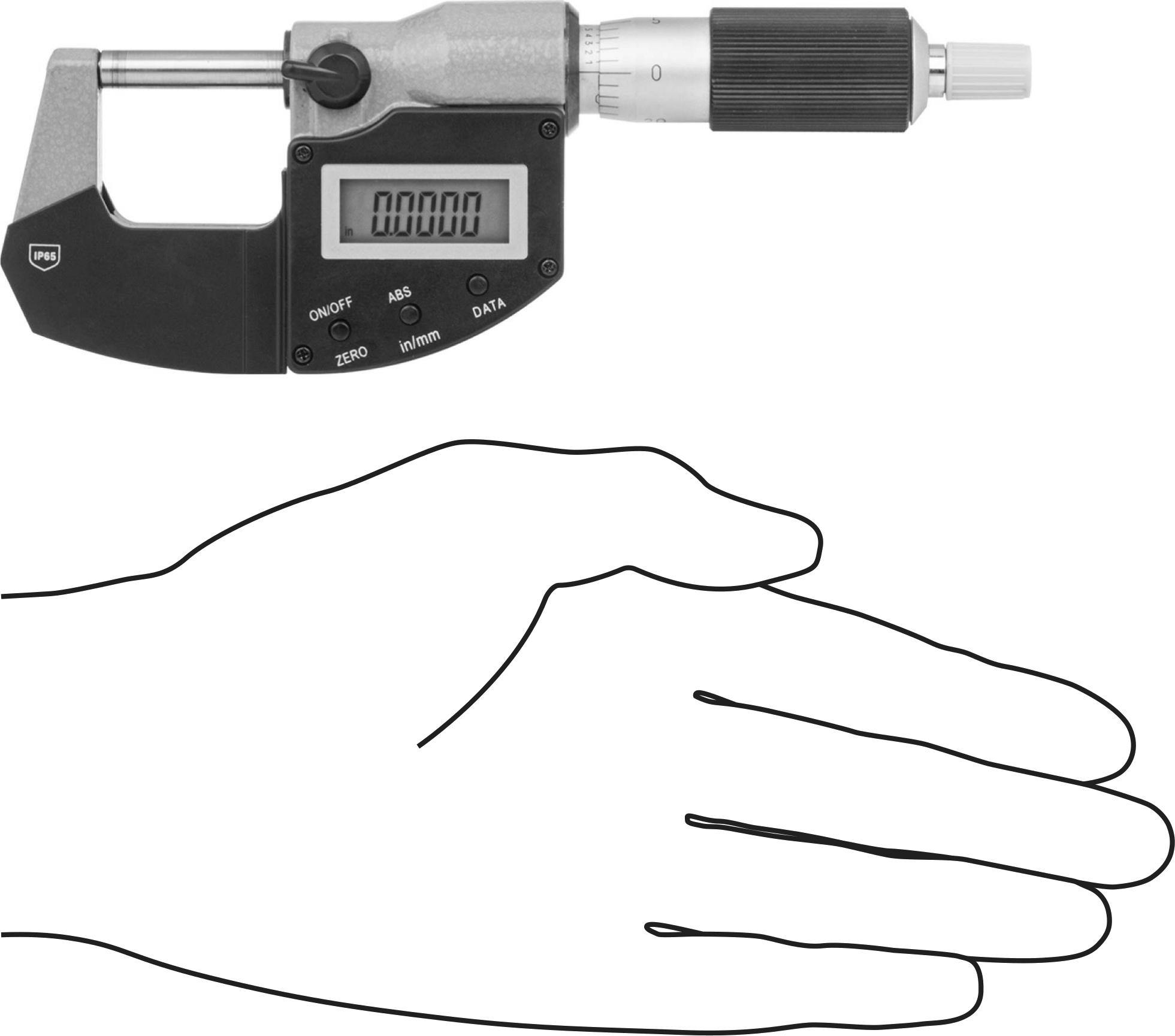 Soğutma Sıvısına Dayanıklı Elektronik Dış Mikrometre, 0“ ila 1” ve 0 mm ila 25 mm Ölçüm Aralığı