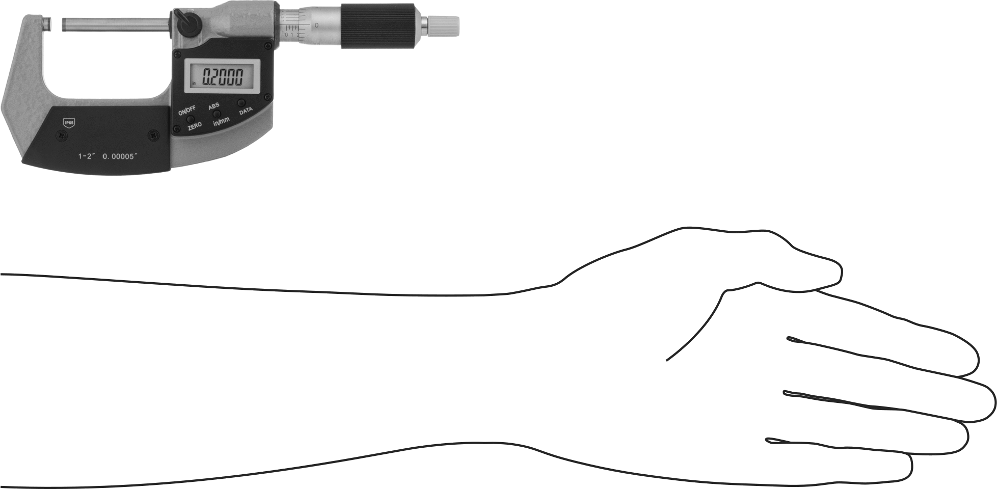 Soğutma Sıvısına Dayanıklı Elektronik Dış Mikrometre, 1“ ila 2” ve 25 mm ila 50 mm Ölçüm Aralığı