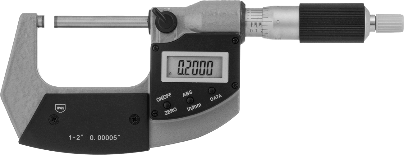 Soğutma Sıvısına Dayanıklı Elektronik Dış Mikrometre, 1“ ila 2” ve 25 mm ila 50 mm Ölçüm Aralığı