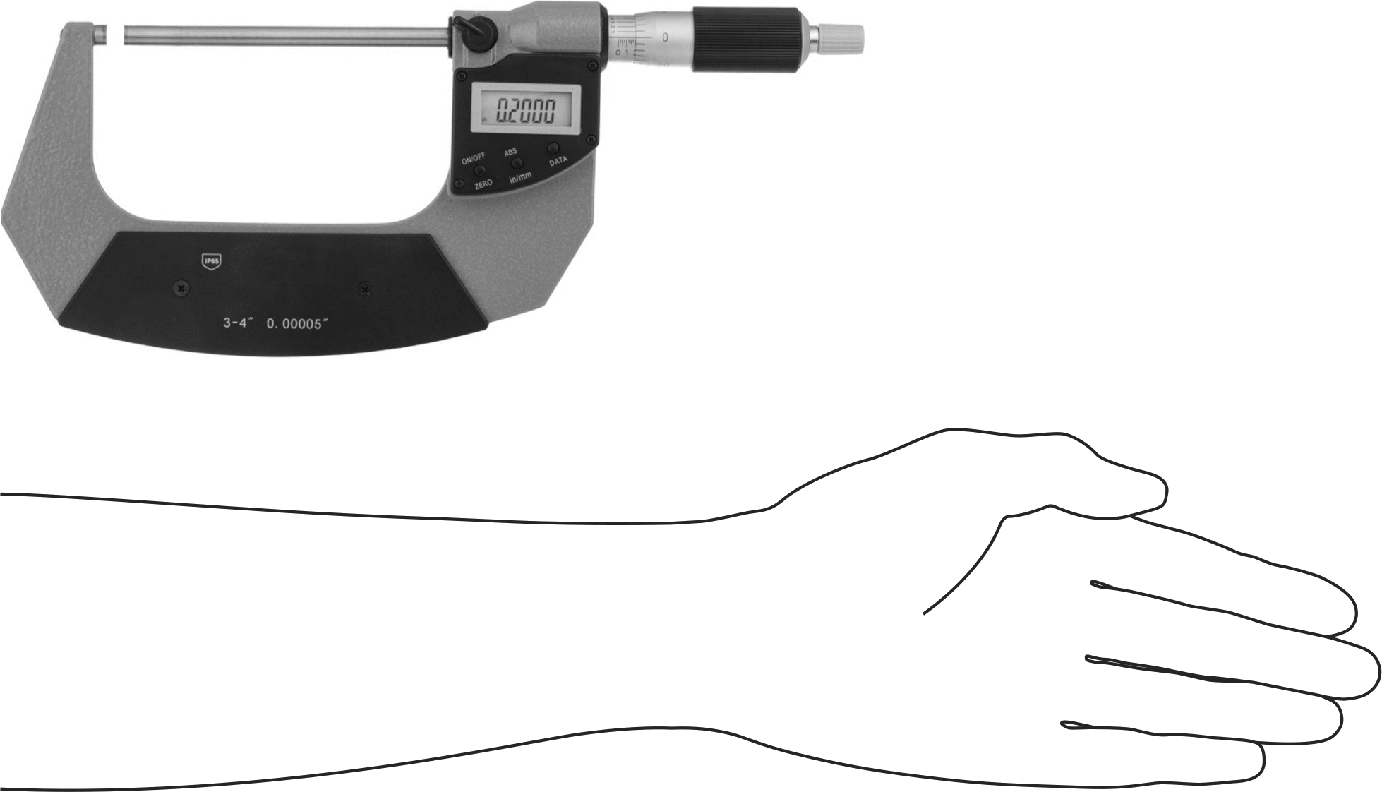 Soğutma Sıvısına Dayanıklı Elektronik Dış Mikrometre, 3“ ila 4” ve 75 mm ila 100 mm Ölçüm Aralığı
