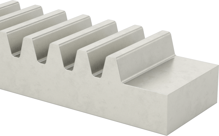 Metal Dişli Rafı - 14-1/2 Derece Basınç Açısı, 12 Adım, 2 ft. Uzunluk, 0,417" Adım Yüksekliği