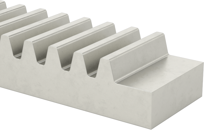 Metal Dişli Rafı - 14-1/2 Derece Basınç Açısı, 8 Adım, 6 ft. Uzunluk, 0,625" Adım Yüksekliği