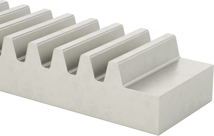 Metal Dişli Rafı - 14-1/2 Derece Basınç Açısı, 8 Adım, 2 ft. Uzunluk, 0,625" Adım Yüksekliği
