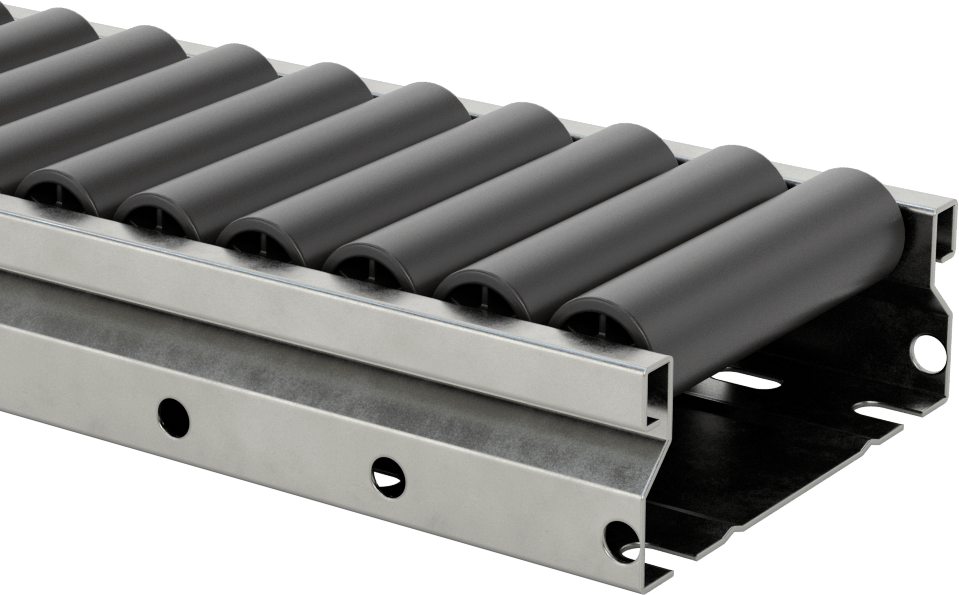 3-3/8" Toplam Genişlik x 4 Fit Uzunlukta Konveyör Rayı, Kelepçeli Çerçeve Rayı için