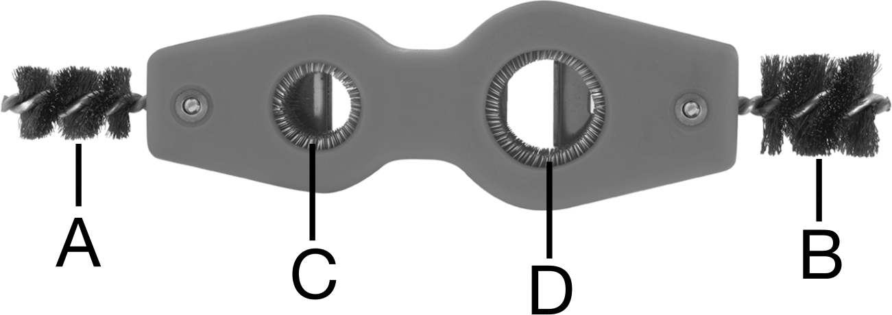 İç ve Dış Boru Fırçası, Çelik Kıllar ile, 1/2“ ve 3/4” Fırça Çapları