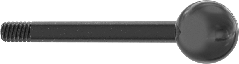 Top Düğmeli Kol Tutamağı, 1/4"-20 Diş, 2-1/2" Uzunluk