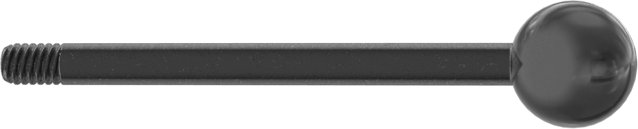 Top Düğmeli Kol Tutamağı, 1/4"-20 Diş, 3-1/2" Uzunluk