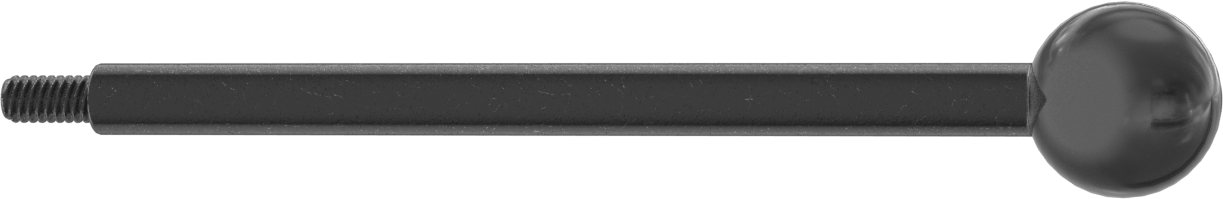 Top Düğmeli Kol Tutamağı, 1/4"-20 Diş, 6 inç Uzunluk