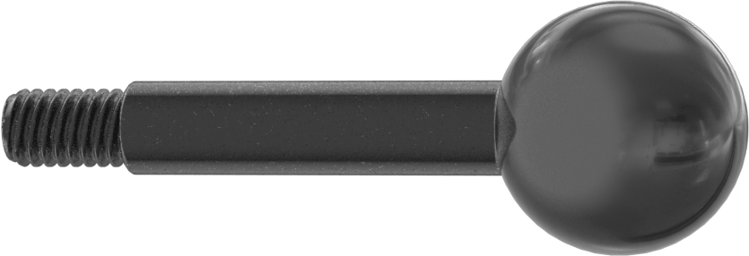 Top Düğmeli Kol Tutamağı, 5/16"-18 Diş, 2-1/2" Uzunluk