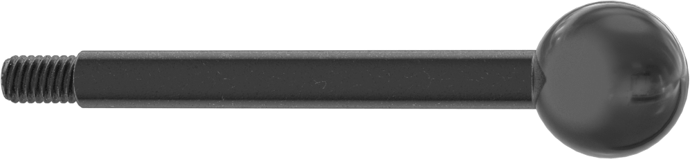 Top Düğmeli Kol Tutamağı, 5/16"-18 Diş, 4" Uzunluk