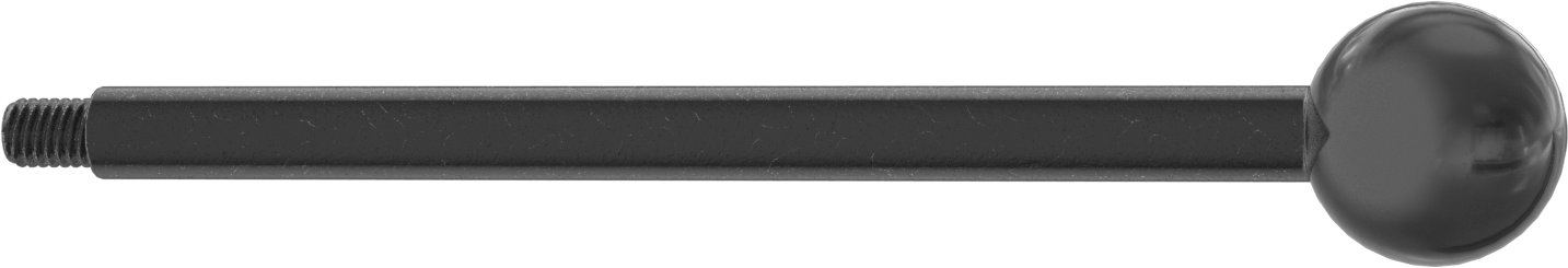 Top Düğmeli Kol Tutamağı, 3/8"-16 Diş, 8" Uzunluk