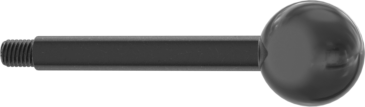 Top Düğmeli Kol Tutamağı, 1/2"-13 Diş, 6 inç Uzunluk