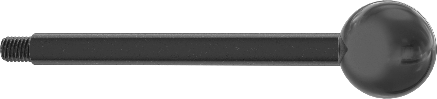 Top Düğmeli Kol Tutamağı, 1/2"-13 Diş, 8" Uzunluk