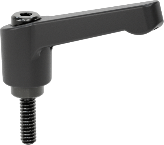 Naylon Ayarlanabilir Tutamak, 10-24 Diş Boyutu x 5/8" Uzunlukta Çelik Saplama ile, 1-3/8" Çıkıntı