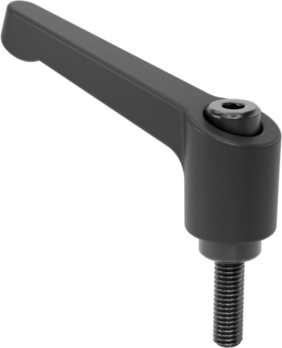 Naylon Ayarlanabilir Tutamak, 10-32 Dişli x 5/8" Uzunlukta Çelik Saplama ile, 1-3/8" Çıkıntı