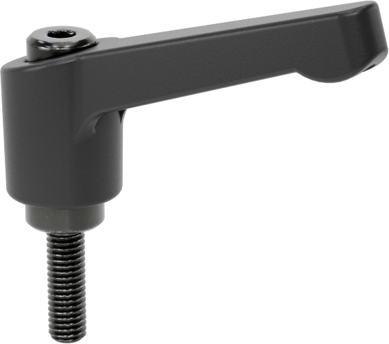 Naylon Ayarlanabilir Tutamak, 10-32 Dişli x 5/8" Uzunlukta Çelik Saplama ile, 1-3/8" Çıkıntı