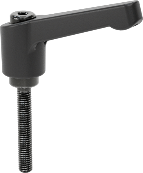Naylon Ayarlanabilir Tutamak, 10-32 Diş Boyutu x 1-1/4" Uzunlukta Çelik Saplama ile, 1-3/8" Çıkıntı