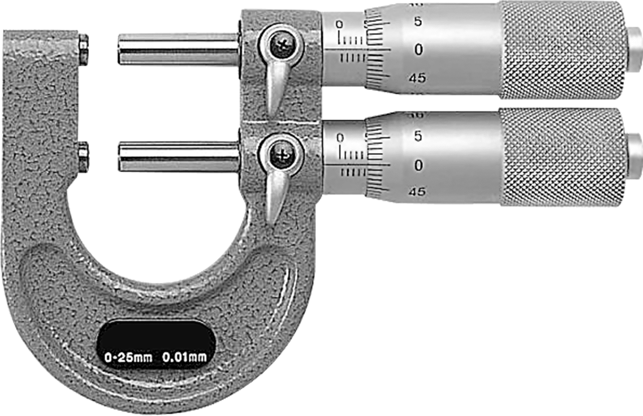 Tolerans Kontrolü için Dış Mikrometre, 25 mm ila 50 mm Ölçüm Aralığı