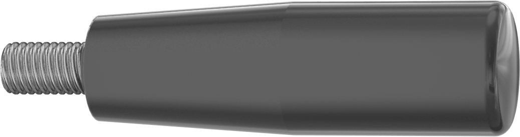 Dönen Tutamaçlı Plastik Konik Sap, 1/2"-13 Dişli Saplama, 4" Uzunluk
